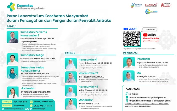 WEBINAR NASIONAL PERAN LABORATORIUM KESEHATAN MASYARAKAT DALAM PENCEGAHAN DAN PENGENDALIAN PENYAKIT ANTRAKS