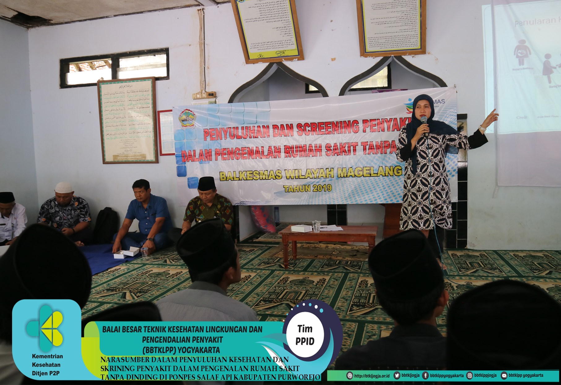 Narasumber Dalam Penyuluhan Kesehatan dan Skrining Penyakit dalam Pengenalan Rumah Sakit Tanpa Dinding di Ponpes Salaf Api Kabupaten Purworejo