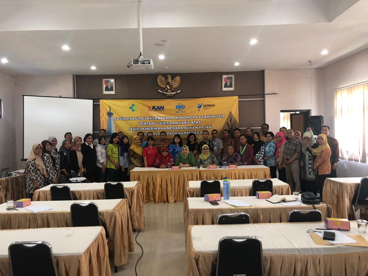 Sosialisasi Pelaksanaan PP RI Nomor 64 Tahun 2019 Tentang Jenis dan Tarif Atas Jenis Penerimaan Negara Bukan Pajak yang Berlaku pada Kementerian Kesehatan RI