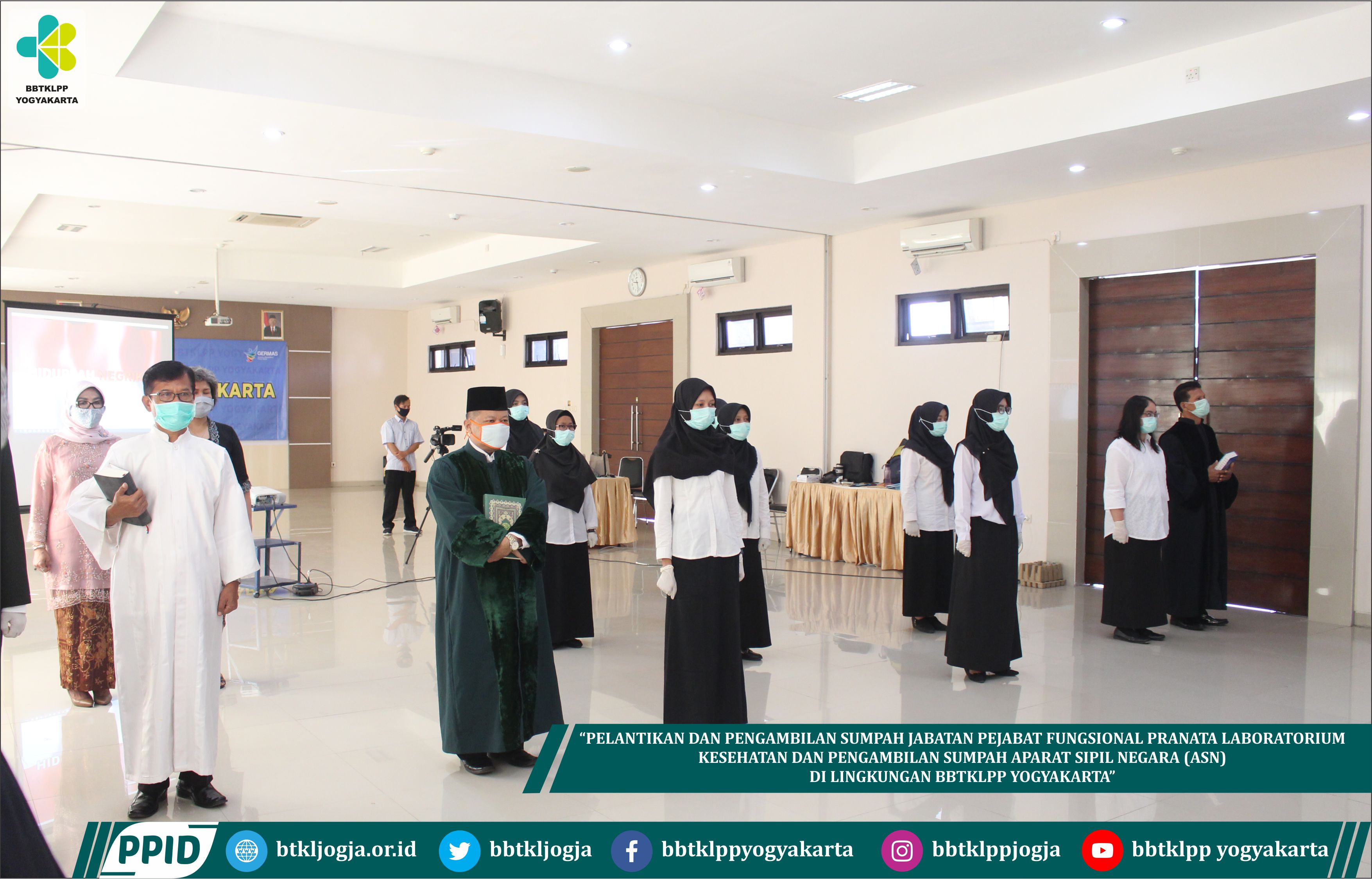 Pelantikan Dan Pengambilan Sumpah Jabatan Pejabat Fungsional Pranata Laboratorium Kesehatan Dan Pengambilan Sumpah Aparat Sipil Negara (ASN) Di Lingkungan BBTKLPP Yogyakarta