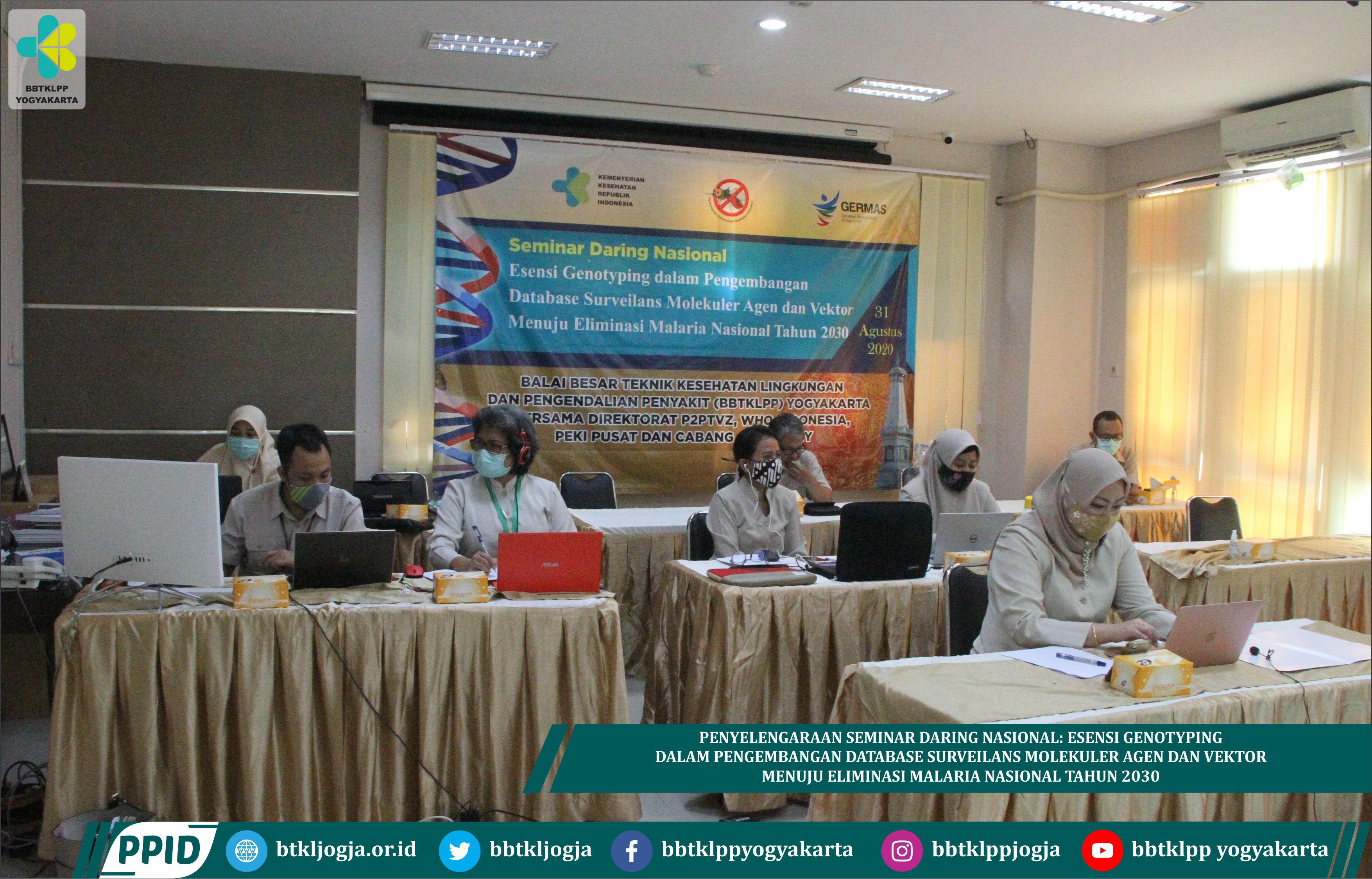 Penyelengaraan Seminar Daring Nasional: Esensi Genotyping Dalam Pengembangan Database Surveilans Molekuler Agen Dan Vektor Menuju Eliminasi Malaria Nasional Tahun 2030