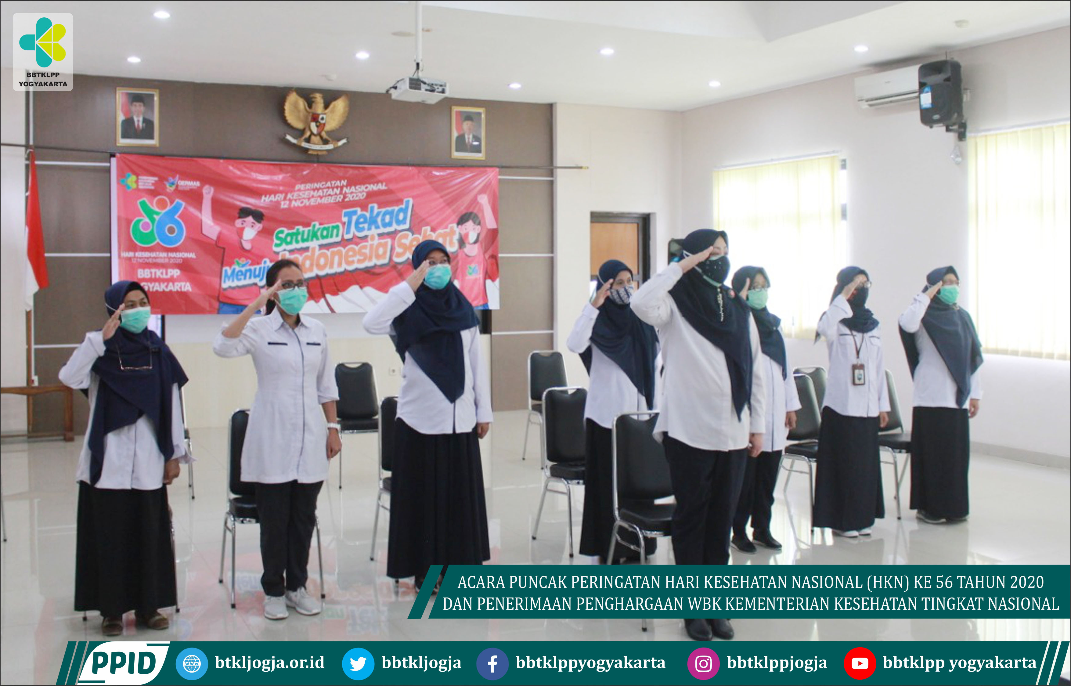 Acara Puncak Peringatan Hari Kesehatan Nasional (HKN) Ke 56 Tahun 2020 Dan Penerimaan Penghargaan WBK Kementerian Kesehatan Tingkat Nasional