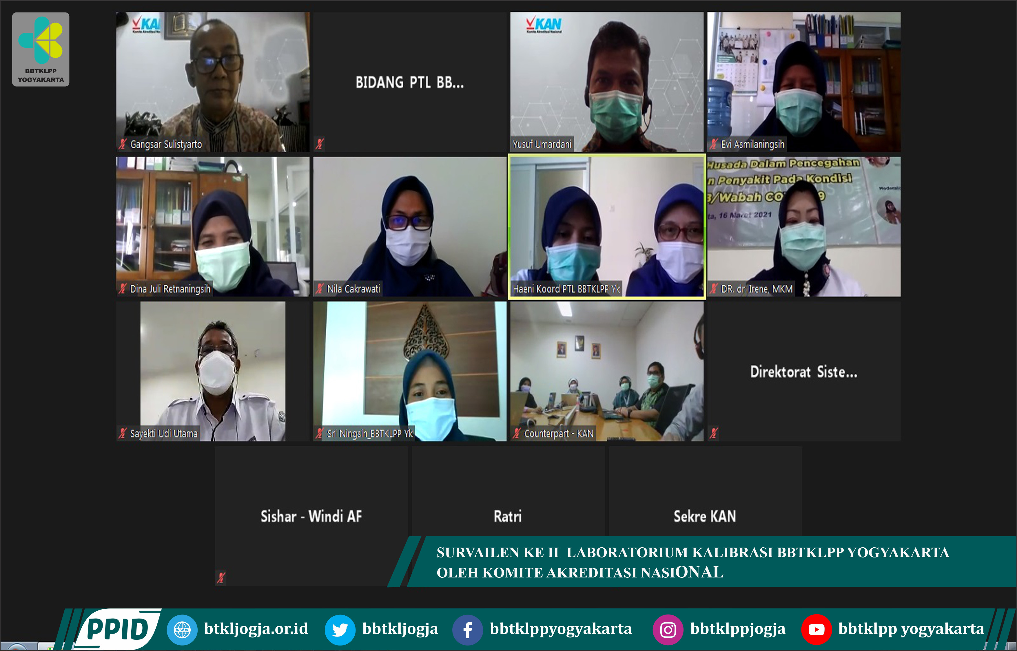 Survailen Ke II  Laboratorium Kalibrasi BBBTKLPP Yogyakarta Oleh Komite Akreditasi Nasional