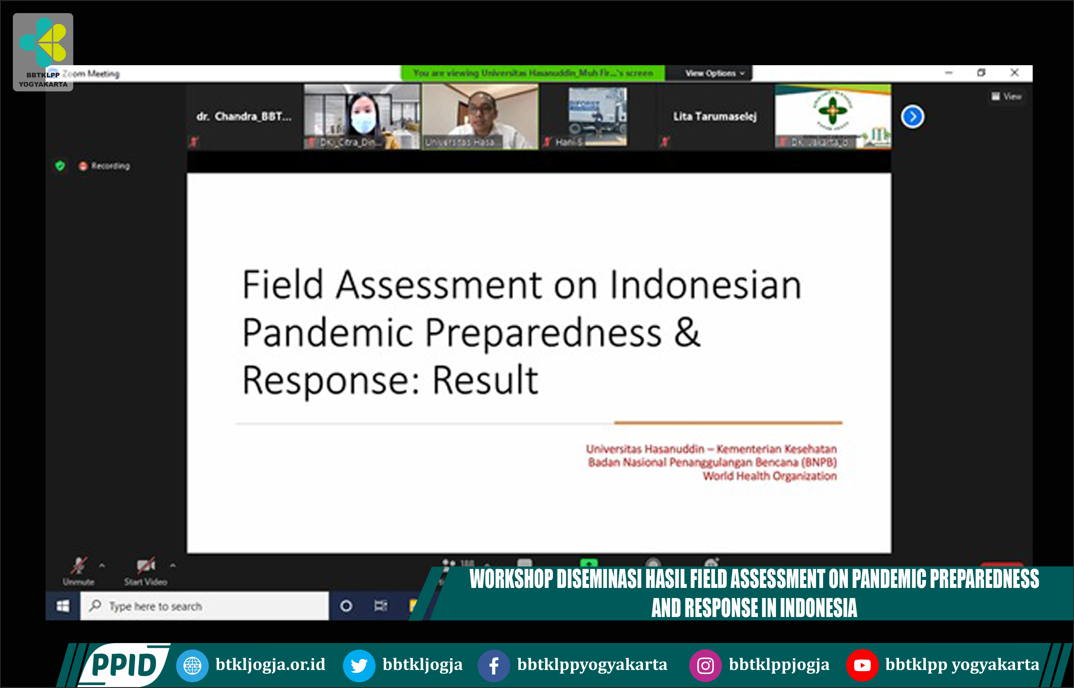 Workshop Diseminasi Hasil Field Assessment On Pandemic Preparedness And Response In Indonesia