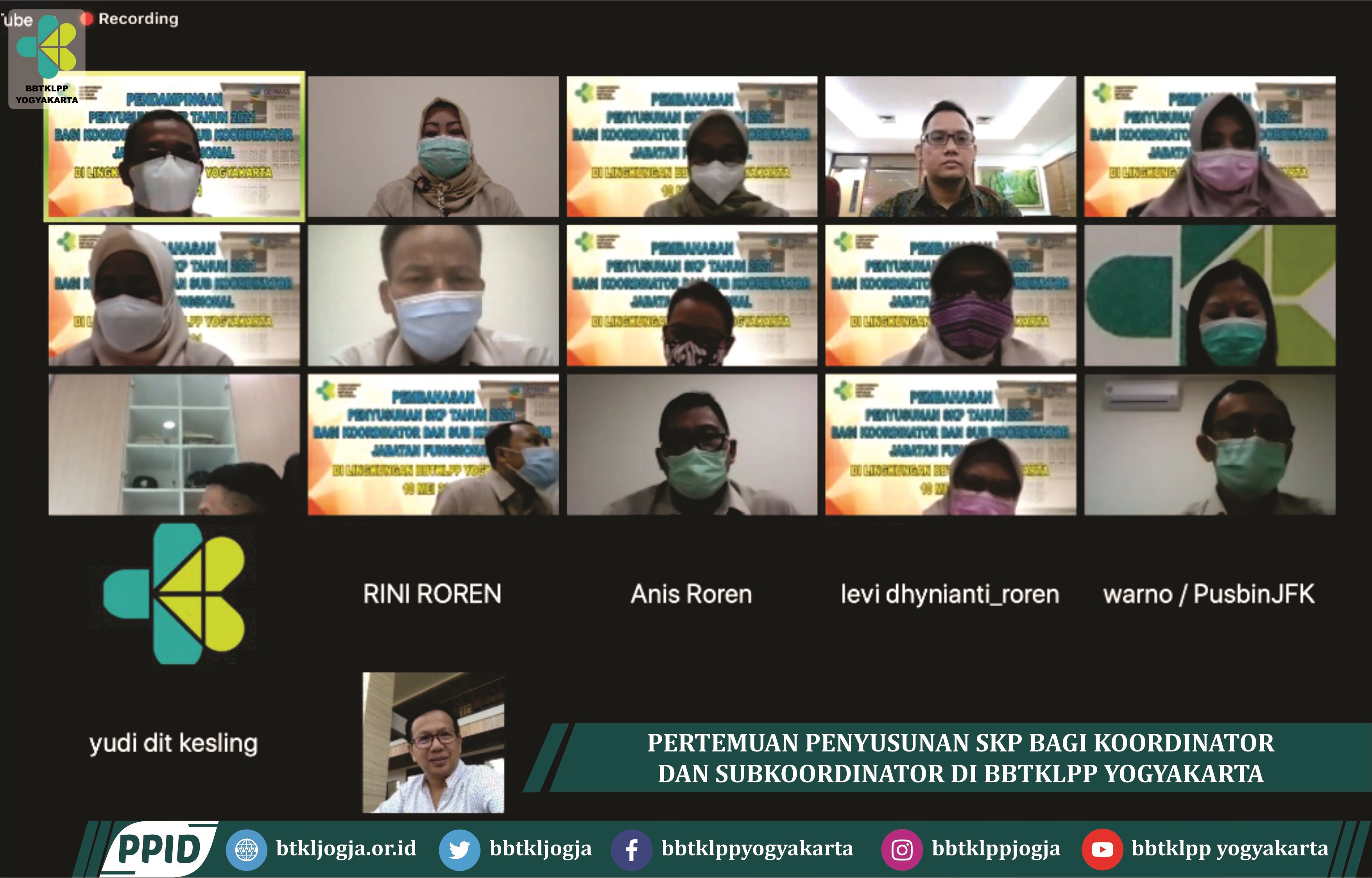 Pertemuan Penyusunan SKP Bagi Koordinator Dan Subkoordinator Di BBTKLPP Yogyakarta
