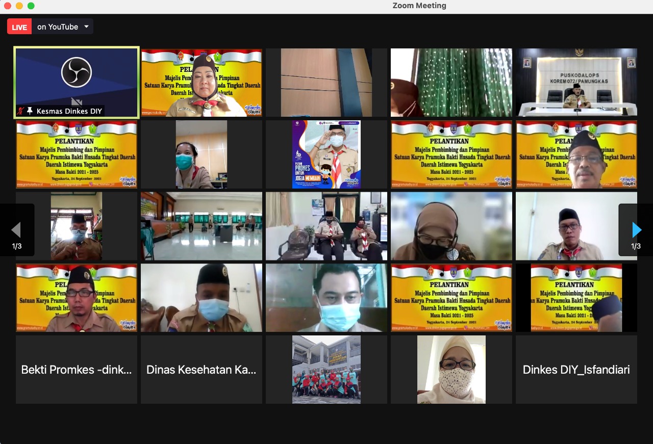 Pelantikan Majelis Pembimbing (Mabi) dan Pimpinan Saka Bakti Husada Daerah Istimewa Yogyakarta (Pinsaka SBH) Masa Bakti 2021 - 2025